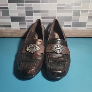 Brighton Women's Genuine Leather Brown Slip On Shoes.